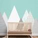 Zoomie Kids Sandoval Kids Mountains Peel & Stick Wallpaper Roll Vinyl in White/Blue | 120 W in | Wayfair 8007-MintWhite-96