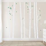 Zoomie Kids Birch Tree Forest Wall Decal Vinyl in White | 96 H in | Wayfair B91FF966C3F144B6A40D5C9854A3A300