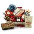 British Food Hamper - Contains Award Winning Delicacies - Handmade Wicker Basket Wrapped With Red, White & Blue Ribbon