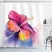 East Urban Home Watercolor Flower Home Hibiscus Flower in Pastel Abstract Romantic Petal Pattern Shower Curtain Set | 84 H x 69 W in | Wayfair