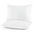 puredown® Goose Feather Down Pillow Pack of 2, 100% Cotton Down Proof Cover Anti Dust Mite, White 48 * 74 cm