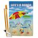 Breeze Decor Life's a Beach Summer Fun in the Sun Impressions Decorative Vertical 2-Sided 40 x 28 in. Flag Set in Blue/Gray | Wayfair