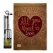 Breeze Decor All You Need Is Love Burlap Spring Valentines Impressions 2-Sided Polyester 18.5 x 13 in. Garden Flag Set in Brown/Red | Wayfair