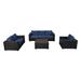 Red Barrel Studio® Woodham 4 Piece Sofa Set w/ Cushions in Black | 27.3 H x 65.3 W x 41 D in | Outdoor Furniture | Wayfair 608SM-SOFASET