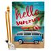 Breeze Decor Hello Summer, Enjoy Bus Summer Fun in the Sun Impressions Decorative Vertical 2-Sided 40 x 28 in. Flag Set in Blue | Wayfair