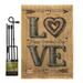 Breeze Decor Classic Love Burlap Spring Valentines Impressions 2-Sided Polyester 18.5 x 13 in. Garden Flag Set in Brown | 18.5 H x 13 W in | Wayfair