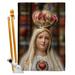 Breeze Decor Our Lady of Fatima 2-Sided Polyester 40 x 28 in. Flag Set in Black/Brown | 40 H x 28 W x 1 D in | Wayfair