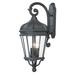 Charlton Home® Jesusa 4-Light Outdoor Wall Lantern Aluminum/Glass/Metal in Black | 33.5 H x 12 W x 16 D in | Wayfair