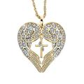 The Bradford Exchange ‘Wings Of Faith’ Ladies’ Diamond Pendant – Elegant Ladies' Faith-Inspired Pendant Necklace Design With Gold-Plating, Crystals And A Genuine Diamond