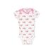 Gerber Short Sleeve Onesie: White Floral Bottoms - Size 3-6 Month