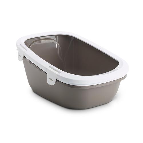 Savic Katzentoilette Simba mit Sieb, warmgrau/weiß, L 64 x B 46 x 31 cm