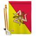 Breeze Decor Sicily Flags Of The World Nationality Impressions 2-Sided Polyester 40 x 28 in. Flag Set in Red/Yellow | 40 H x 28 W x 1 D in | Wayfair
