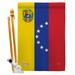 Breeze Decor Venezuela Flags Of The World Nationality Impressions Decorative Vertical Flag Set, in Blue/Red/Yellow | 40 H x 28 W x 1 D in | Wayfair