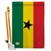 Breeze Decor Ghana Flags Of The World Nationality Impressions 2-Sided 40 x 28 in. Flag Set in Green/Red/Yellow | 40 H x 28 W x 1 D in | Wayfair