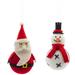 The Holiday Aisle® Santa/Snowman Ornament Set Of 12 2.75"H, 3"H Polyester Fabric in Red | 3 H x 3 W x 3 D in | Wayfair