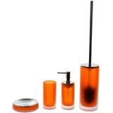 Latitude Run® Ezrol 4-Piece Bathroom Accessory Set Glass, Wood in Orange | Wayfair Gedy TI181-67