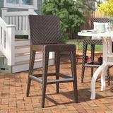 Winston Porter Arrison 30" Patio Bar Stool Wicker/Rattan in Brown | 45 H x 19 W x 23 D in | Wayfair 903-6186-JBP