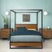 Wade Logan® Lazio Canopy Bed Metal in Brown | 11 H x 59.5 W x 80 D in | Wayfair E4733750B14E4A898B1A77AA9D7DC5FC