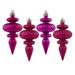 Vickerman 480229 - 4" Fuchsia Assorted Finish Finial Christmas Tree Ornament (8 pack) (N500070)