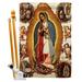 Breeze Decor Our Lady of Guadalupe 2-Sided Polyester 40 x 28 in. Flag Set in Black/Brown | 40 H x 28 W x 1 D in | Wayfair