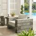 Manteo Rustic Coastal Outdoor Patio Lounge Armchair by Modway Wicker/Rattan in Gray/White | 30.5 H x 40.5 W x 34 D in | Wayfair EEI-3564-LGR-BEI