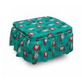 East Urban Home Superhero Rabbit Mask Cape Ottoman Slipcover Polyester in Gray/Green/Red | 16 H x 38 W x 0.1 D in | Wayfair