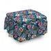East Urban Home Box Cushion Ottoman Slipcover Polyester in Blue/Pink | 16 H x 38 W x 38 D in | Wayfair 750FF56CA5C64758A2AAEF5BEEA6310E