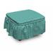 East Urban Home Box Cushion Ottoman Slipcover Polyester in Blue/Pink | 16 H x 38 W x 38 D in | Wayfair 3202D8E5222C48E08A88007C7F783DC4