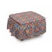 East Urban Home Oriental Geometric Motif Ottoman Slipcover Polyester in Blue/Pink | 16 H x 38 W x 0.1 D in | Wayfair