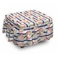 East Urban Home English Garden Stripes Ottoman Slipcover Polyester in Pink | 16 H x 38 W x 0.1 D in | Wayfair CC6BE7928F284BC99414674EAEA04FD6