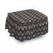 East Urban Home Box Cushion Ottoman Slipcover Polyester in Gray/Pink | 16 H x 38 W x 38 D in | Wayfair 9BD35BE2BA5D4242AAD83AF5AE8AC77B