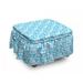 East Urban Home Box Cushion Ottoman Slipcover Polyester in Blue | 16 H x 38 W x 38 D in | Wayfair EDAE6FE121764C09A81DDBA6CECDC6D4