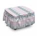 East Urban Home Llama Patterned Alpaca 2 Piece Box Cushion Ottoman Slipcover Set Polyester in Blue/Gray/Pink | 16 H x 38 W x 0.1 D in | Wayfair