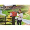 Simplay3 Rustic Home Post Mounted Mailbox Plastic in Red | 50 H x 13 W x 24 D in | Wayfair 416090-01