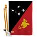 Breeze Decor Papua New Guinea Flags Of The World Nationality Impressions Decorative Vertical 2-Sided 28 x 40 in. Flag set in Black/Red | Wayfair