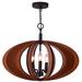 Wrought Studio™ Kylan 3-Light Unique/Statement Globe Chandelier, Wood in Black/Brown | Wayfair 14013MEB-W1D2CH