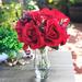 Mercer41 Rose & Hydrangea Silk Mixed Floral Arrangement in Vase Silk in Red | 10 H x 5 W x 5 D in | Wayfair 859EA466A7EB44B599F04A037D0B042D
