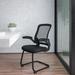 Ebern Designs Merha 24.25" W Fabric Seat Waiting Room Chair w/ Metal Frame Mesh/Metal in Black/Brown/Gray | 37.5 H x 24.25 W x 24.25 D in | Wayfair