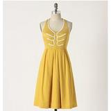 Anthropologie Dresses | +A N T H R O+ Anchors Aweigh Dress | Color: Cream/Yellow | Size: 4