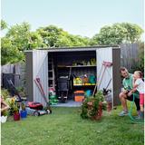 Absco Premier Metal 10 ft. W x 5 ft. D Metal Storage Shed in Gray | 76 H x 118.1 W x 59.8 D in | Wayfair 30152GK