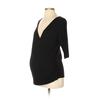 Rune NYC 3/4 Sleeve Top Black Solid V-Neck Tops - Used - Size Small Maternity
