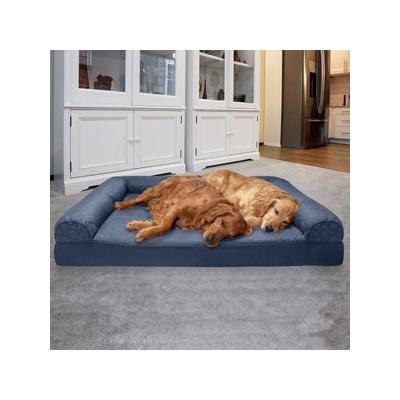 FurHaven Quilted Orthopedic Sofa Cat & Dog Bed with Removable Cover, Navy, Jumbo Plus