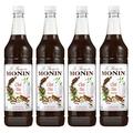 Monin Chai Tea Coffee & Cocktail Syrup Plastic Bottle 1 Litre (4 Bottles, No Pumps)