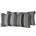 Grey Mix Stripe Outdoor Throw Pillows Rectangle Set of 2 in Grey Mix Stripe - TK Classics PILLOW-GREYMIX-R-2x