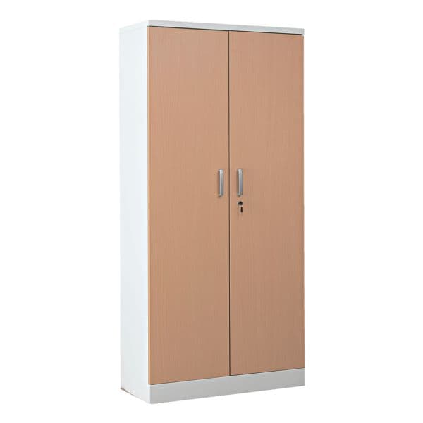 Gürkan Stahlschrank mit Flügeltüren in Holzoptik 92 x 195 cm Korpus weiß weiß, 92x195x42 cm Image