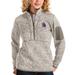 Women's Antigua Oatmeal Kansas Jayhawks Fortune Half-Zip Pullover Sweater