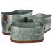 Gracie Oaks Tony 3 - Piece Galvanized Metal Pot Planter Set Metal | 9 H x 15.5 W x 9 D in | Wayfair 72337C56CB0543D4A89334D85C42103B