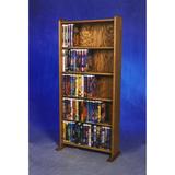 Rebrilliant 200 DVD Multimedia Storage Rack Wood/Solid Wood in Brown | 47.75 H x 24.25 W x 7.25 D in | Wayfair 507 / Natural