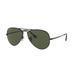 Ray-Ban RB3689 Aviator Sunglasses - Men's Black Crystal Green Lens RB3689-914831-62