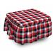 East Urban Home Plaid Traditional Retro 2 Piece Box Cushion Ottoman Slipcover Set Polyester in Pink | 16 H x 38 W x 0.1 D in | Wayfair